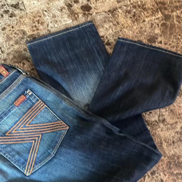 7 For All Mankind Flynt Jeans Boot Cut Dark Wash Denim Size 31 - Picture 15 of 16